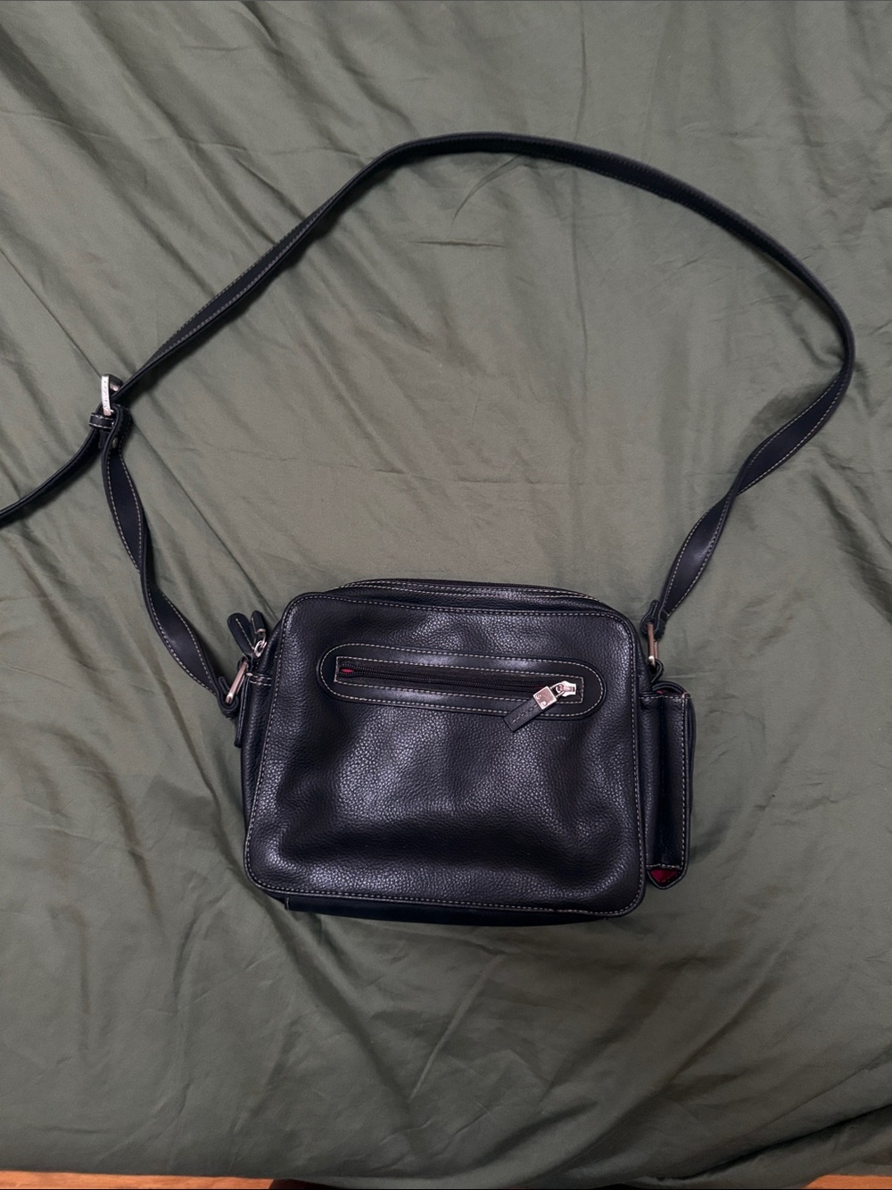 Liz Claiborne Black Pebble Leather Shoulder Bag